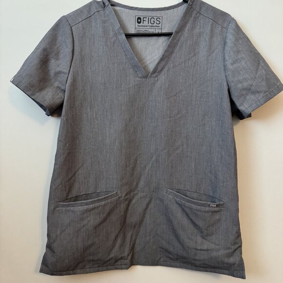 Figs scrubs Size Small (S) FIGS Technical Collection Women's Gray V-Neck Scrub T - Picture 1 of 3